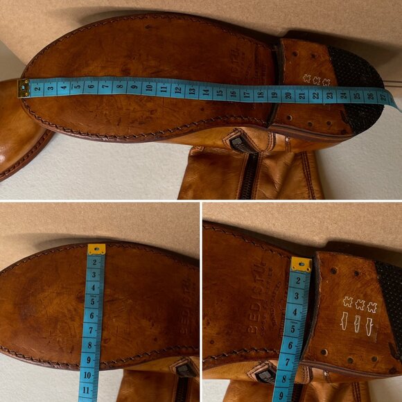 BED STU Tess Rustic Tan Distressed Tall Leather Riding Boots BedStu Size 7.5 - Picture 15 of 16